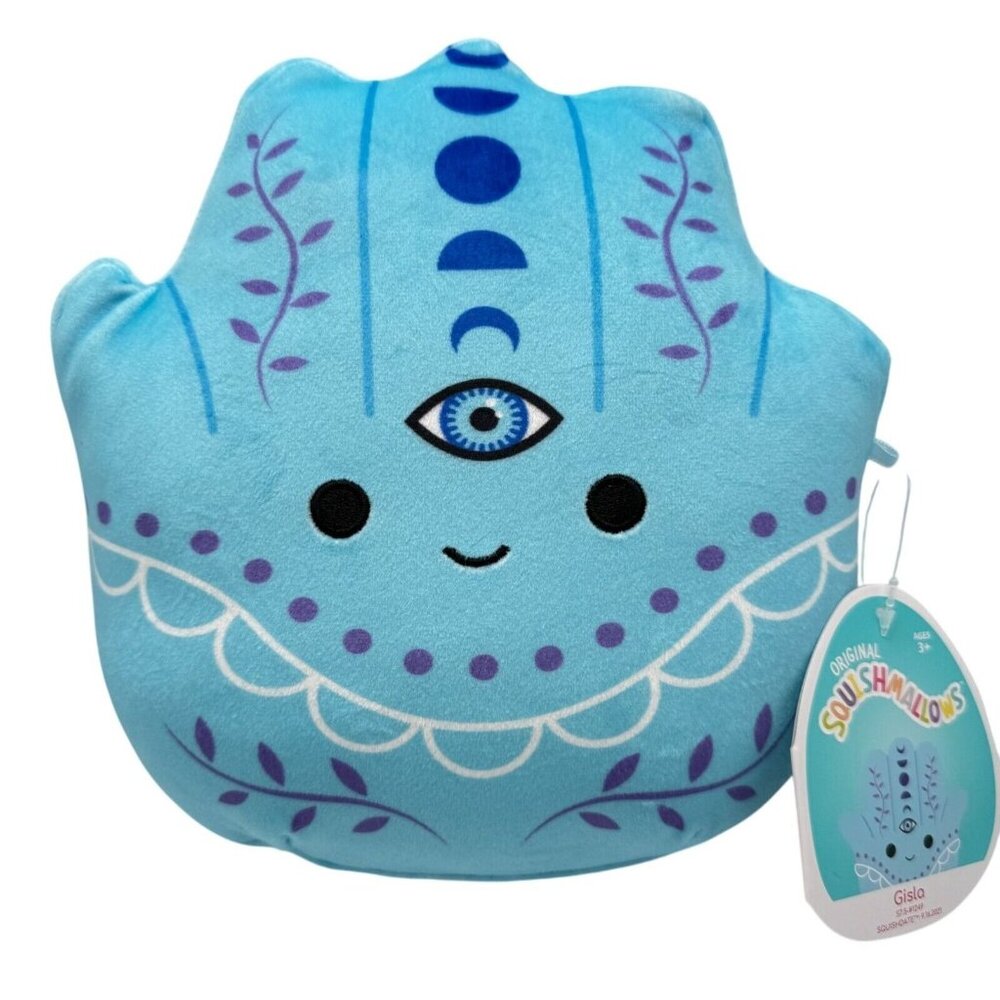 Squishmallow Gisla The Blue Hamsa Hand Spiritual Plush NEW 7.5”  Third Eye NWT